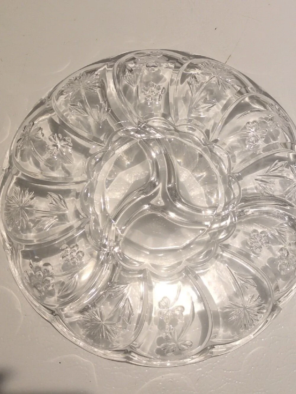 Crystal Clear Glass Sectioned Serving Tray - Clear